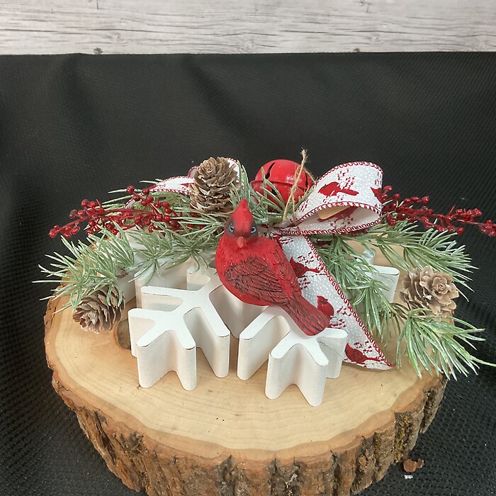 Snowflake with Cardinal