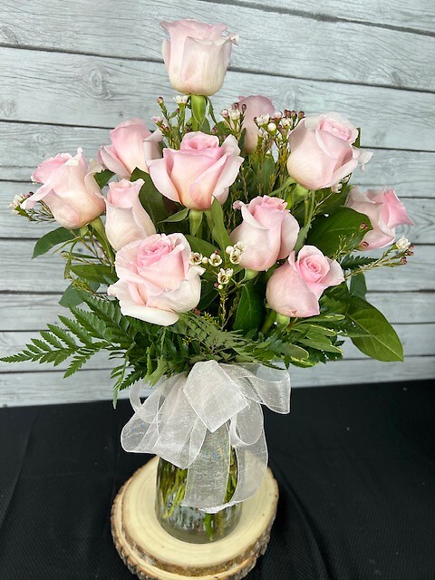 A Dozen Pink Roses