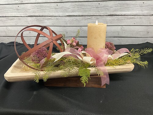Double dough bowl with candle and orb