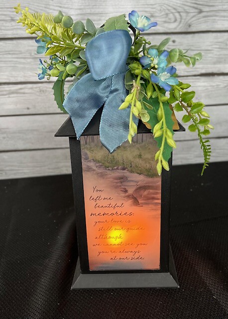 Memorial Lantern With Saying