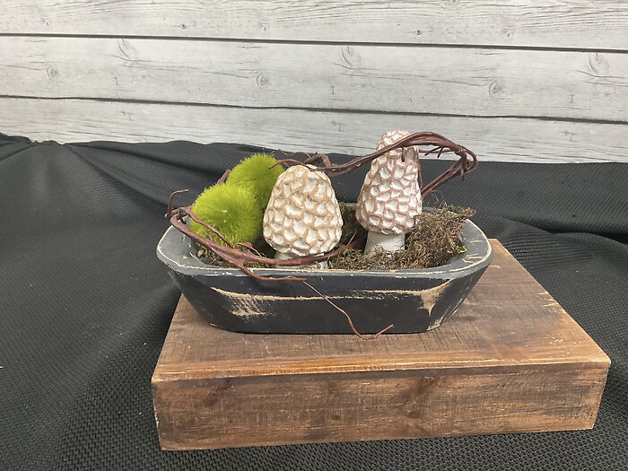 Dough Bowl with mushrooms